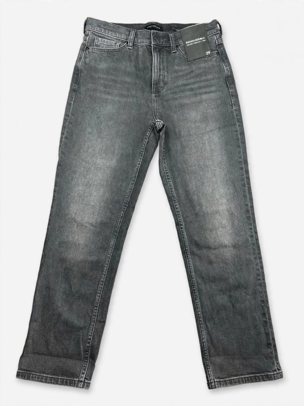 Banana Republic High Rise Straight Ankle Jeans 29 NWT Dark Grey